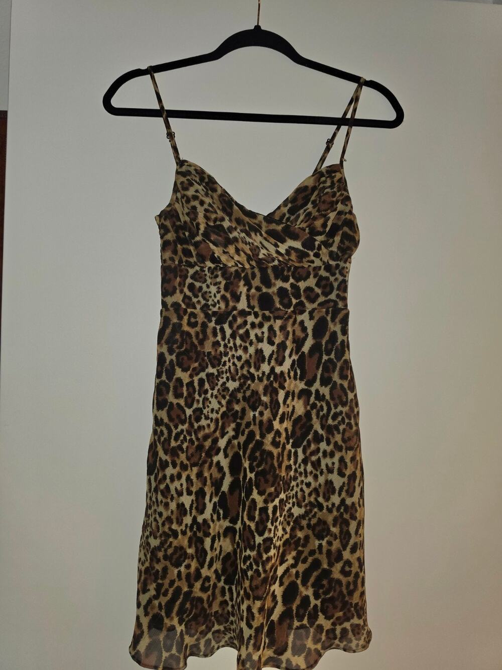 GUESS Leopard Print Chiffon Dress – Size 1